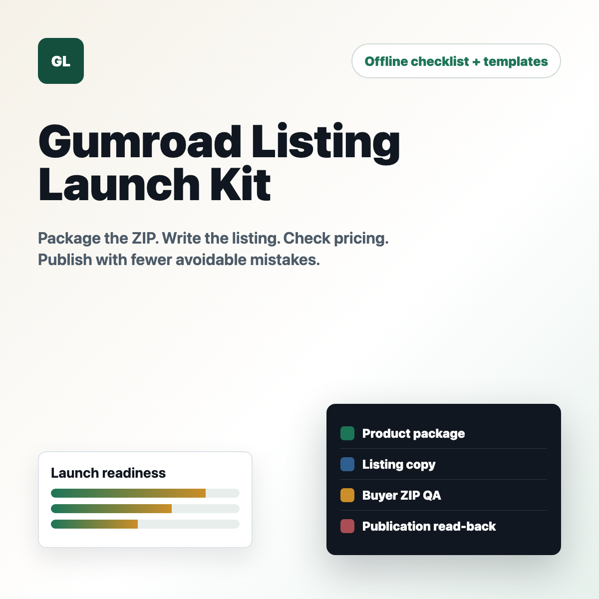 Gumroad Listing Launch Kit cover