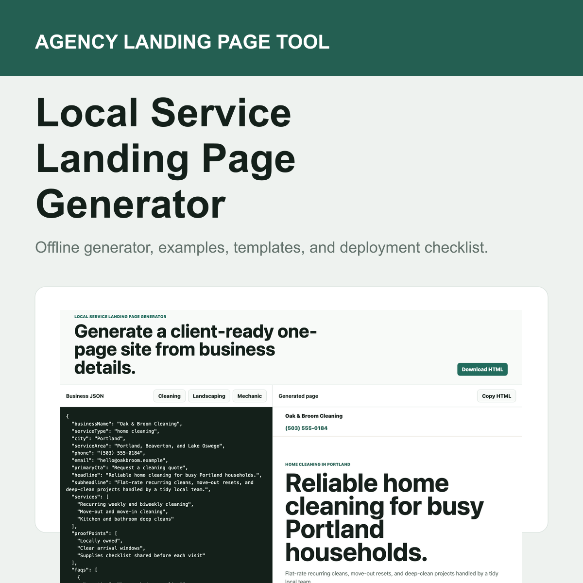 Local Service Landing Page Generator cover
